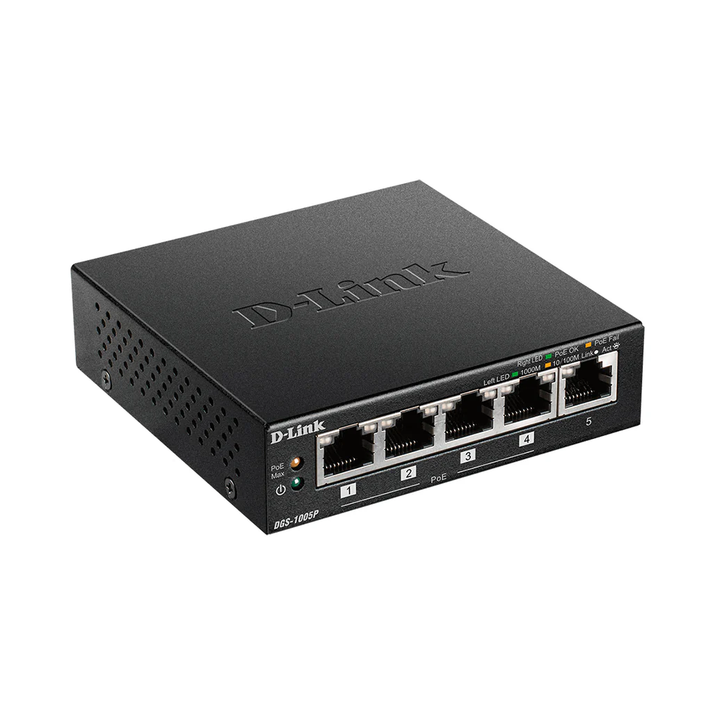 D-Link 5-Port Gigabit Unmanaged PoE Switch - DGS-1005P - Image 2