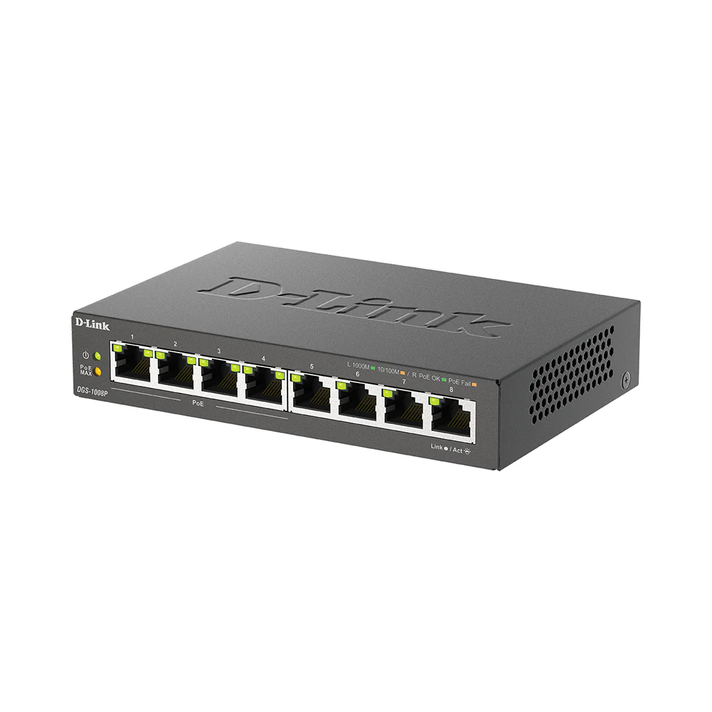 D-Link 8-Port Gigabit Unmanaged PoE Switch - DGS-1008P - Image 3