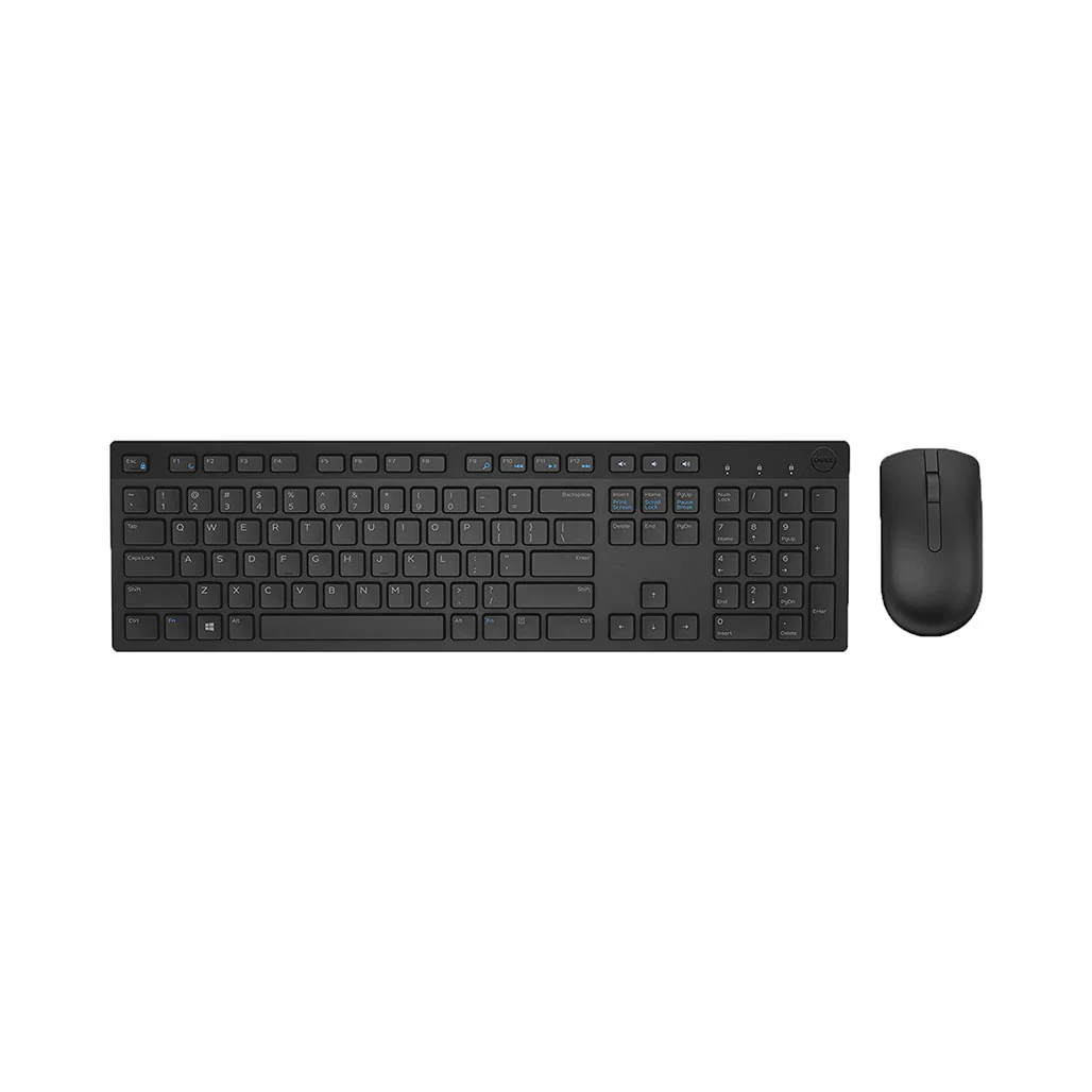 Dell KM636 Wireless Keyboard and Mouse Kit – Black, Compact Design, Long Battery Life
