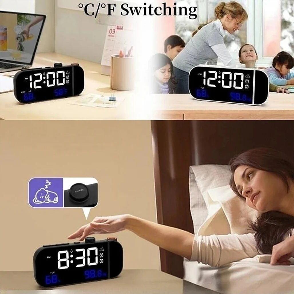 Digital Mirror Projection Alarm Clock - Image 8