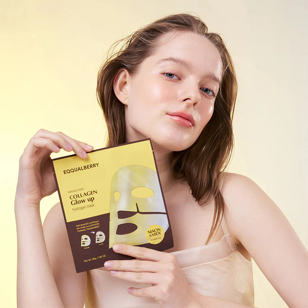 EQQUALBERRY Collagen Glow Up Hydrogel Mask - 4 Sheets - Image 7