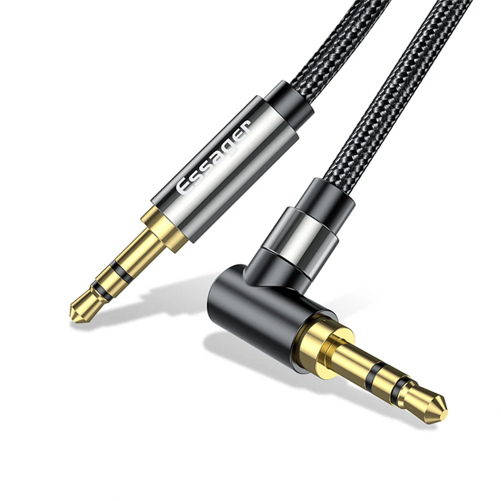 Essager AUX 3.5mm Audio Jack HiFi Elbow Adapter Cable 1.5M - EYP35-WTA01