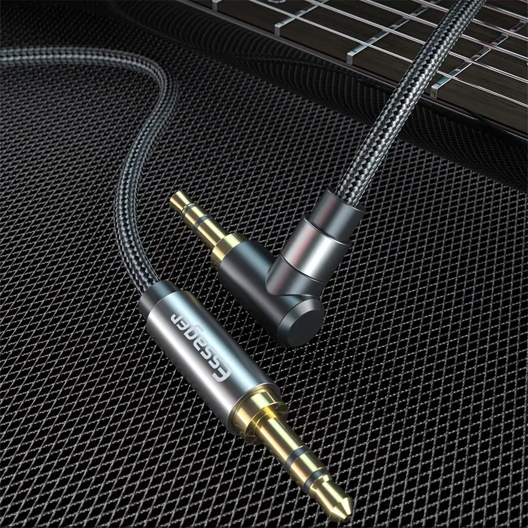 Essager AUX 3.5mm Audio Jack HiFi Elbow Adapter Cable 1.5M - EYP35-WTA01 - Image 2