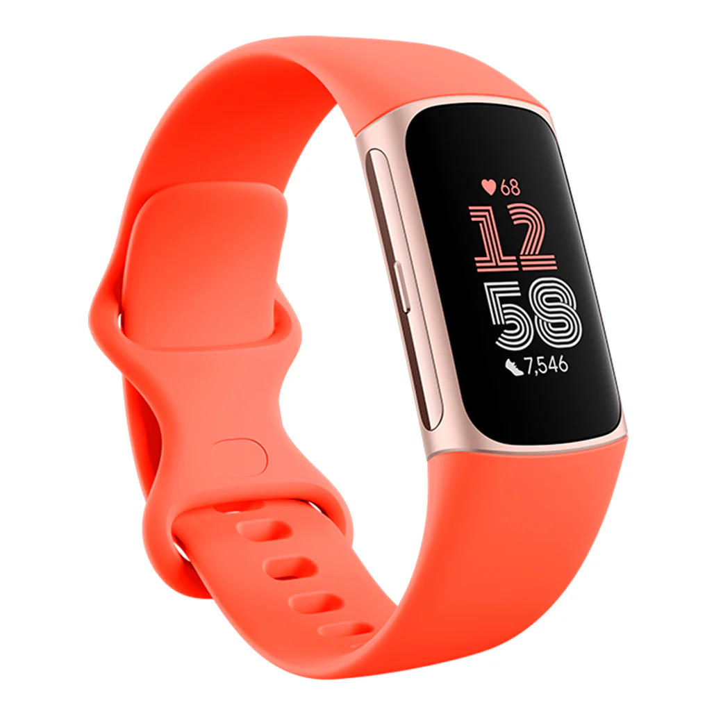 Fitbit Charge 6 - Premium Fitness Tracker - Coral/Champagne Gold Aluminum - Image 2