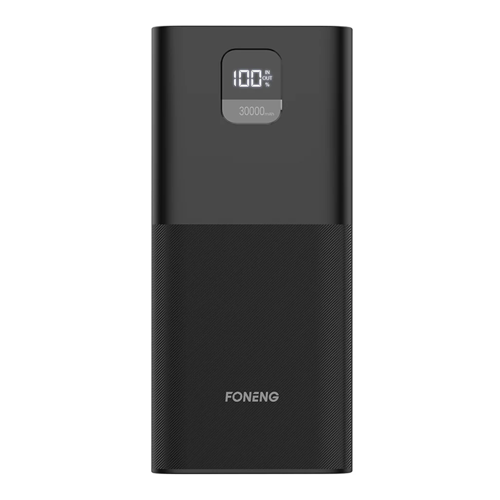 Foneng P55 30000mAh Power Bank with LCD Display – Dual 2.1A USB & Type-C Inputs