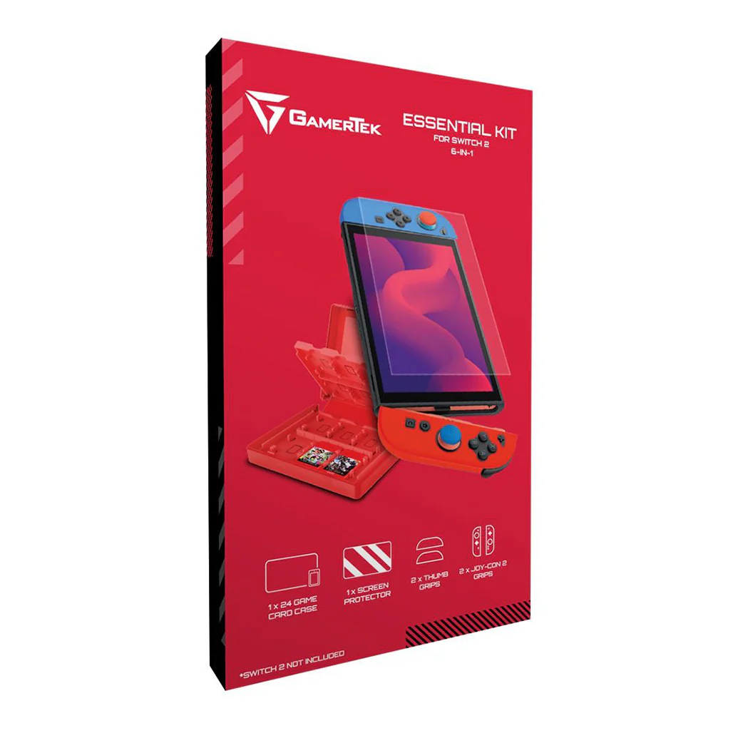 GamerTek 6-in-1 Essential Kit for Nintendo Switch 2 – Screen Protector, Thumb Grips, Joy-Con Covers & Game Card Case - Image 9