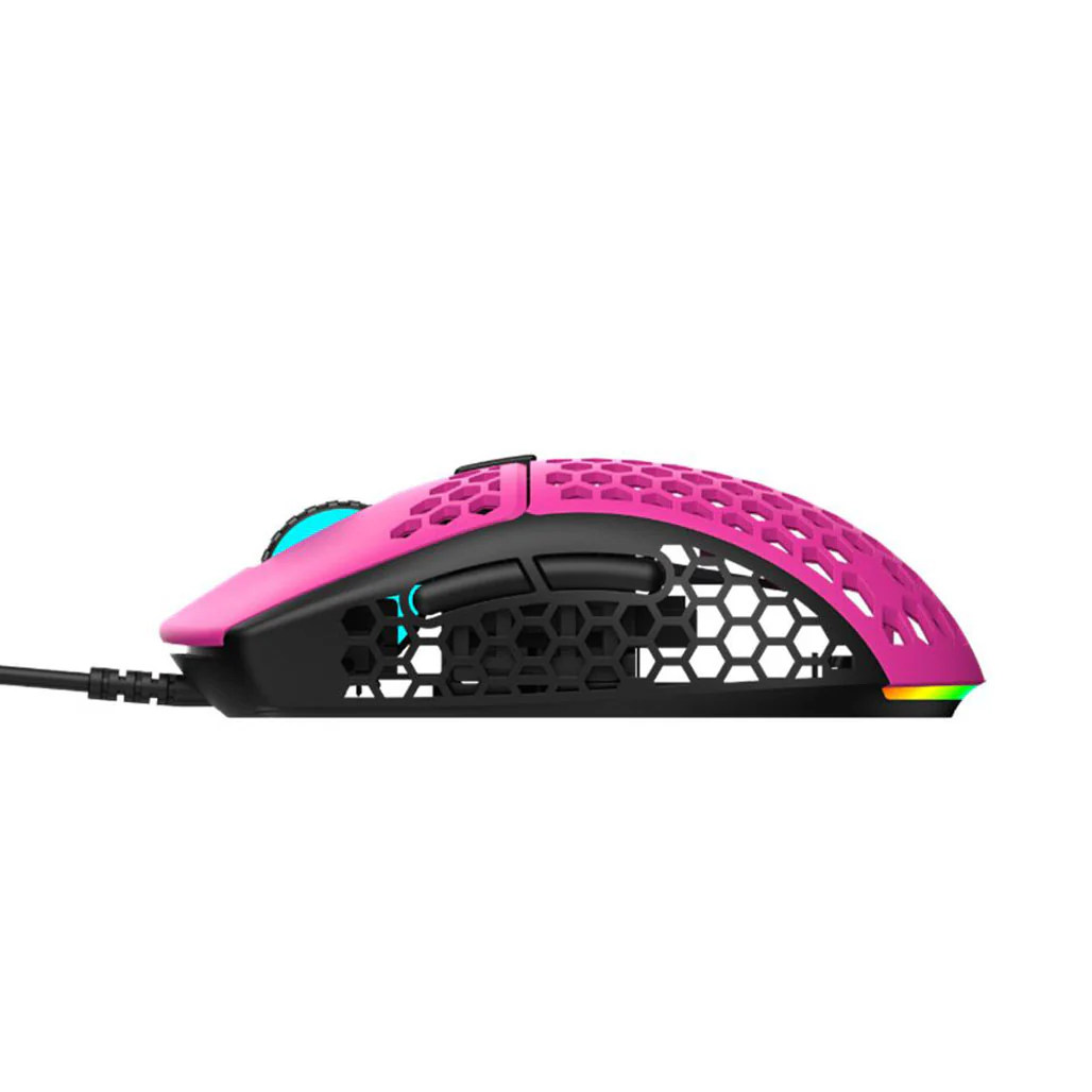 GamerTek GM16 Ultralight RGB Gaming Mouse - Raspberry - Image 3