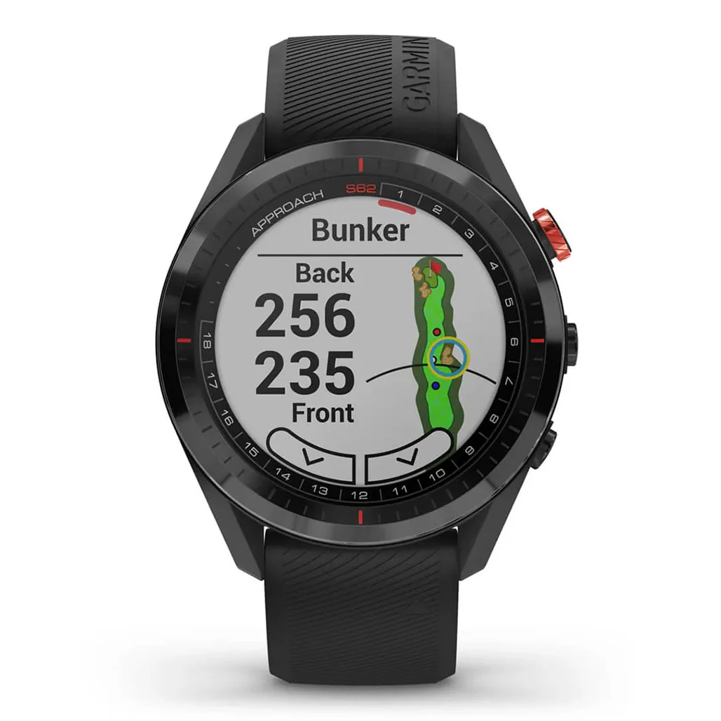 Garmin Approach S62 - 010-02200-00 - Black Ceramic Bezel with Black Silicone Band - Image 2
