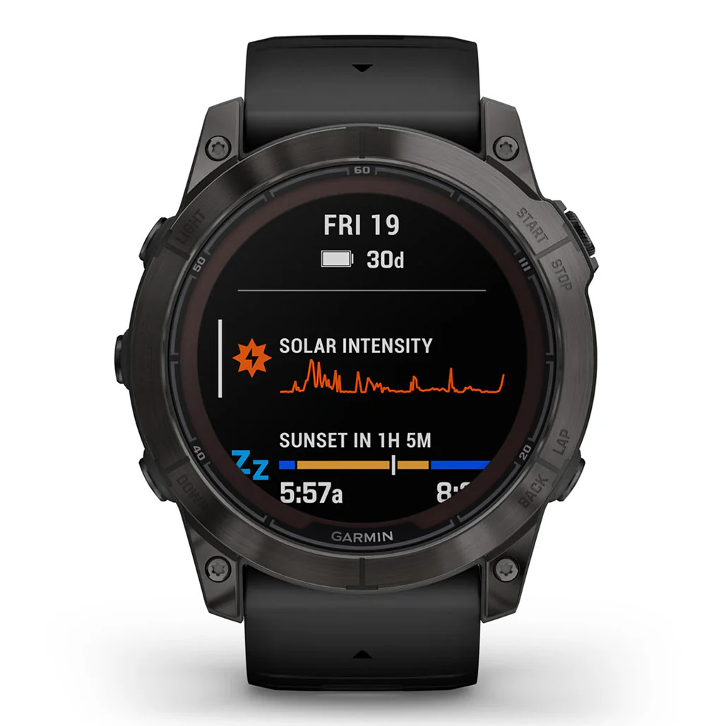 Garmin Fēnix® 7X Pro Sapphire Solar Edition - Titanium with Fog Gray/Ember Orange Band - Image 2