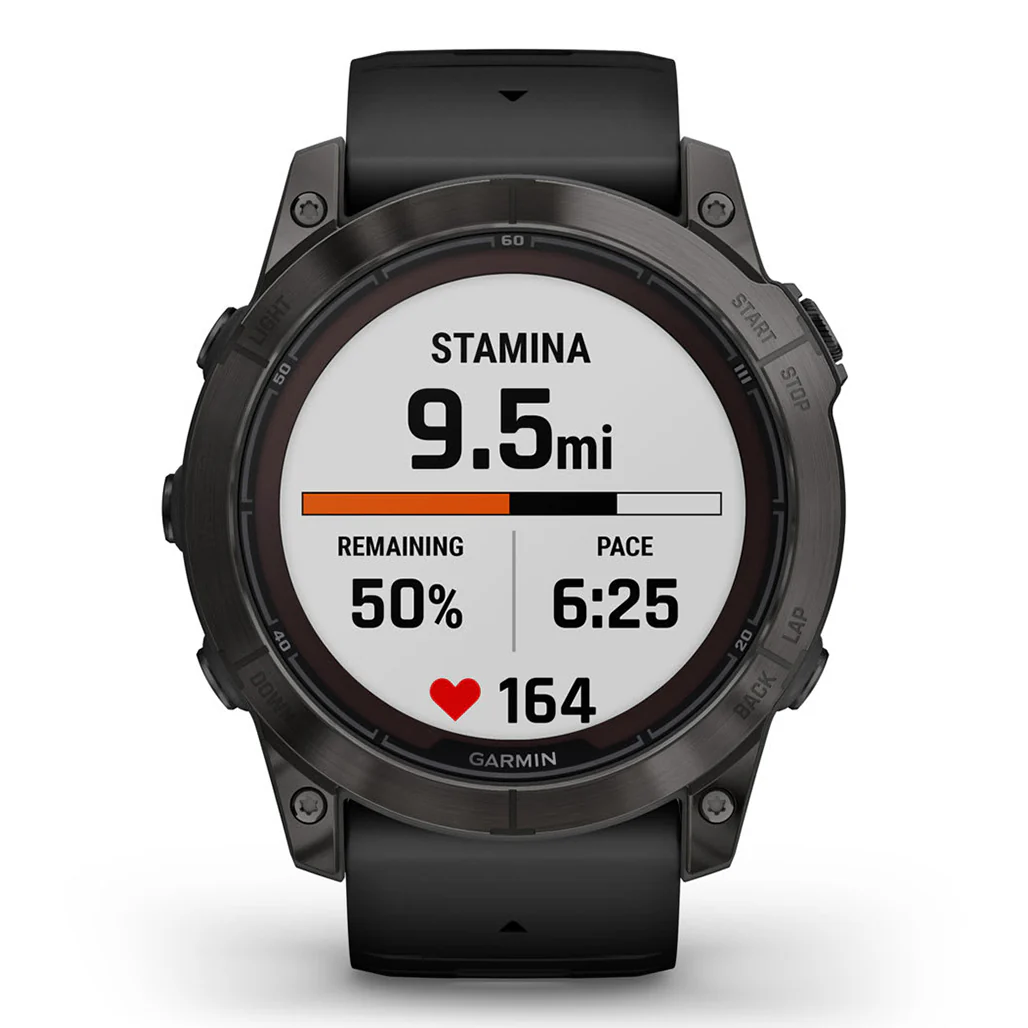 Garmin Fēnix® 7X Pro Sapphire Solar Edition - Titanium with Fog Gray/Ember Orange Band - Image 9