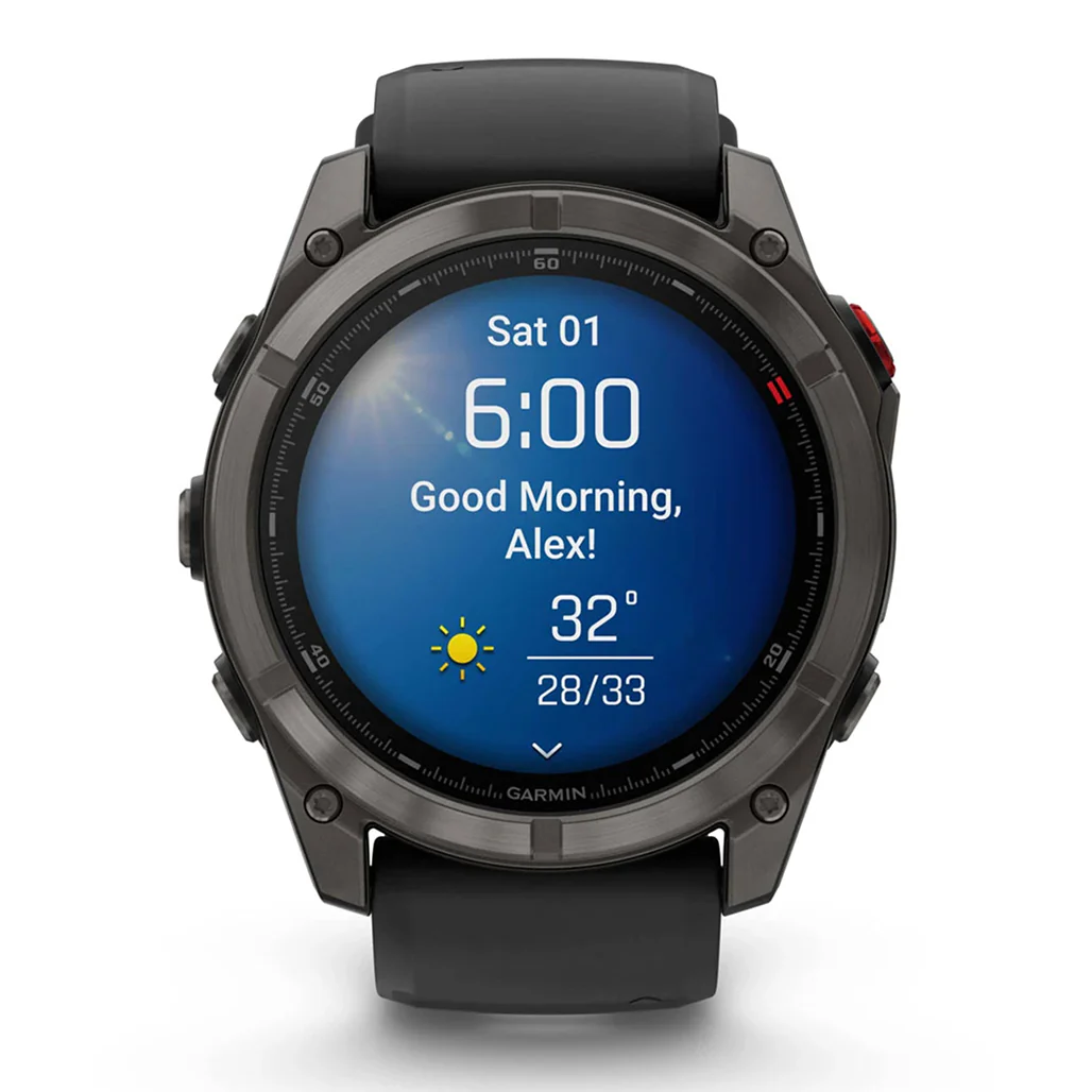 Garmin fēnix® 8 Pro – 51 mm, Amoled - Sapphire, Carbon Gray DLC Titanium with Black/Pebble Gray Silicone Band - Image 5