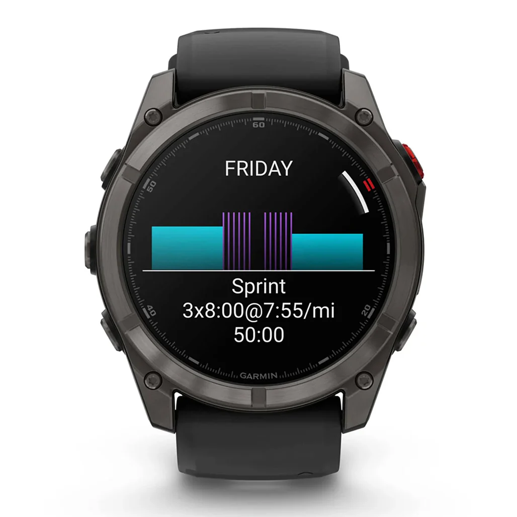Garmin fēnix® 8 Pro – 51 mm, Amoled - Sapphire, Carbon Gray DLC Titanium with Black/Pebble Gray Silicone Band - Image 6