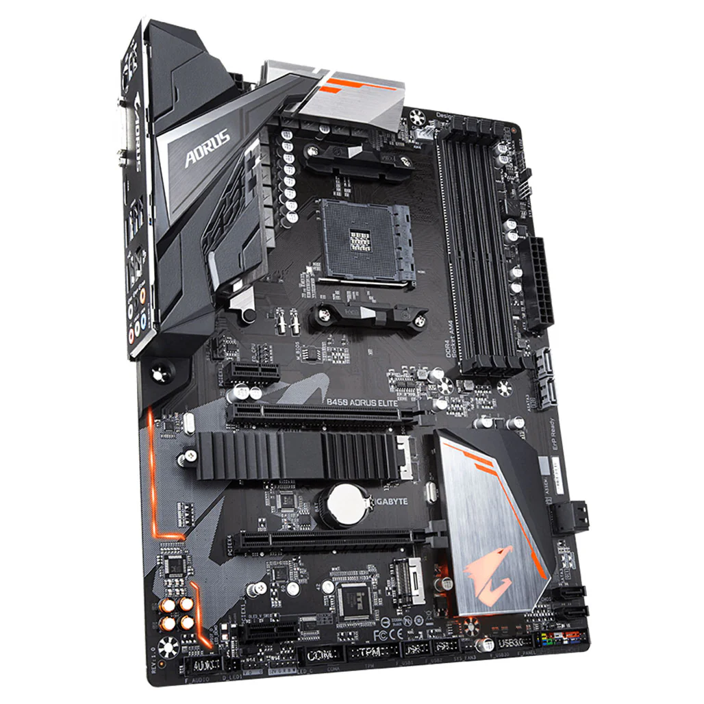 Gigabyte B450 Aorus ELITE (rev. 1.1) AM4 Motherboard - Efficient ATX Board with DDR4, PCIe 3.0, and Multi-Graphics Support - Image 4