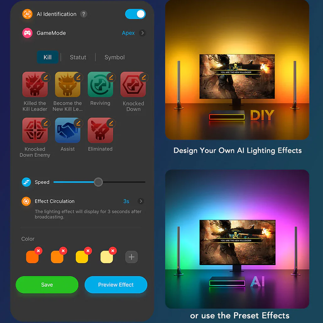 Govee AI Gaming Sync Box Kit – HDMI 2.0 Lighting Sync for 4K, 240Hz, Dolby Vision & Real-Time RGB Effects - Image 4