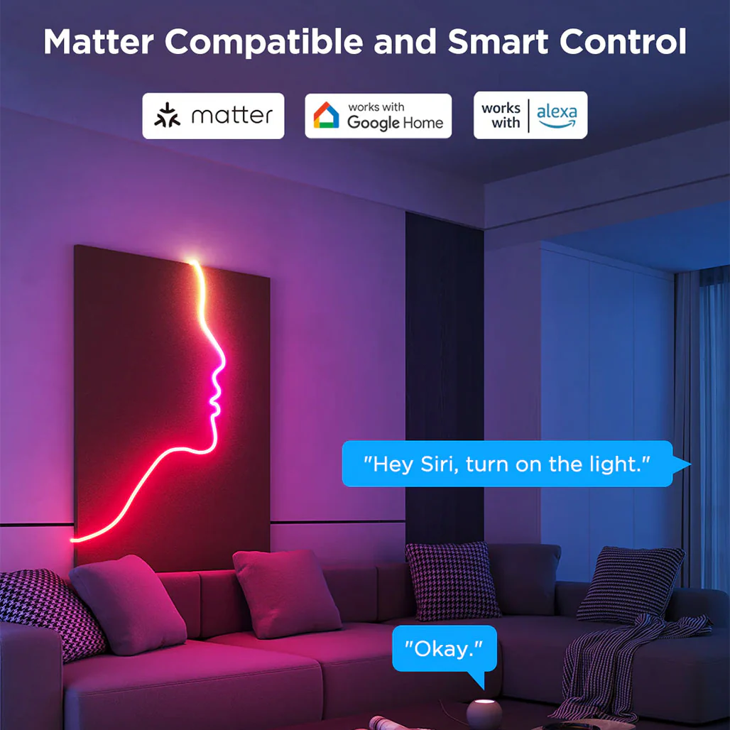 Govee Neon Rope Light 2 | Dynamic RGBIC Lighting with Matter Compatibility - Image 5