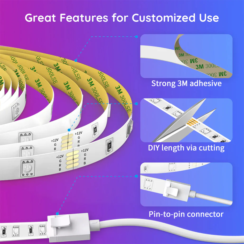 Govee RGB Smart Wi-Fi + Bluetooth LED Strip Lights(10m) | H6110 - Image 3