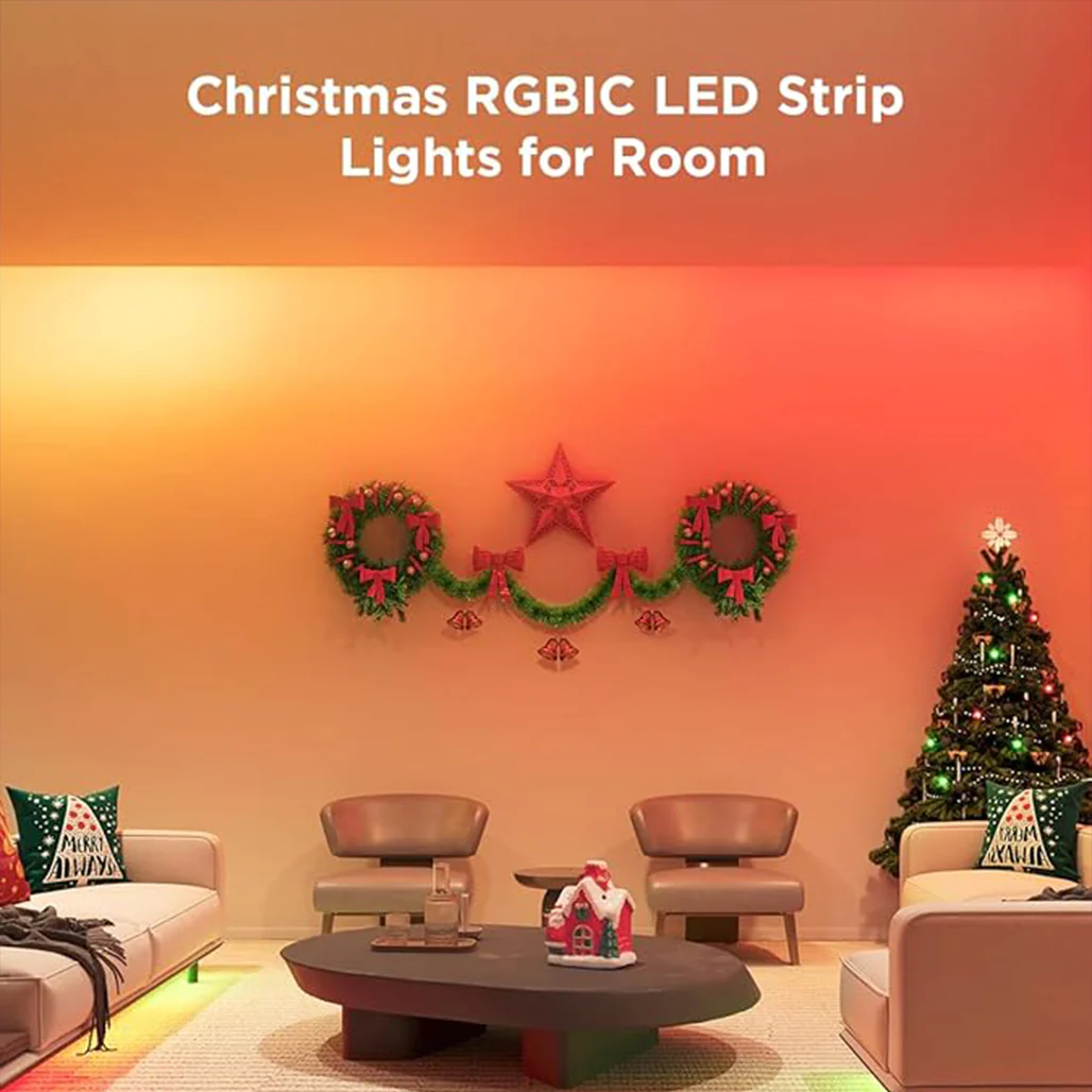 Govee RGBIC LED Strip Lights, 32.8ft Smart LED Lights for Bedroom, Bluetooth App Control, DIY Multicolor Lighting, Music Sync & 64+ Preset Scenes - Image 4