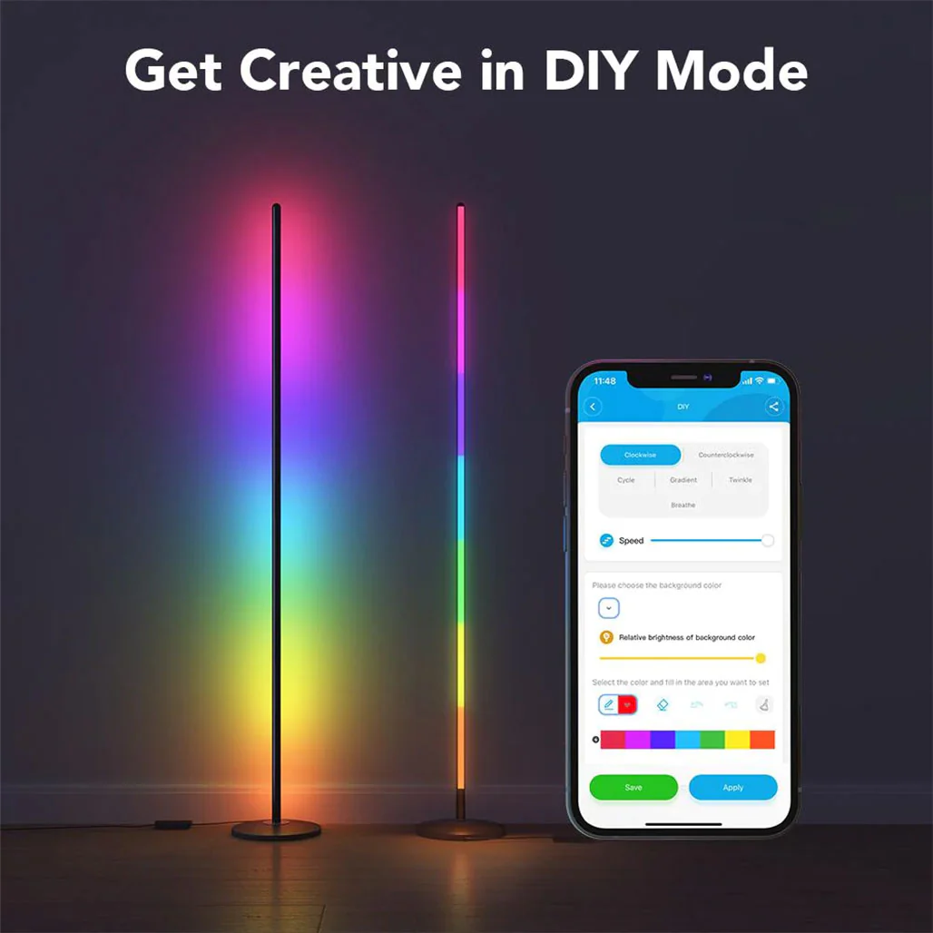 Govee RGBICW Smart Corner Floor Lamp | H6076112 - Image 4