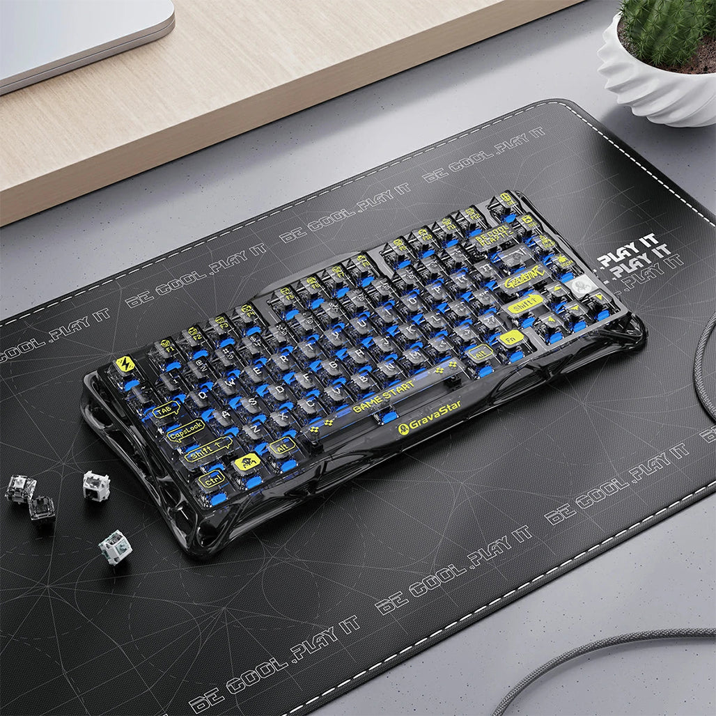 GravaStar Mercury K1 Lite Transparent Black 75% Mechanical Gaming Keyboard - Linear Switches - Image 5