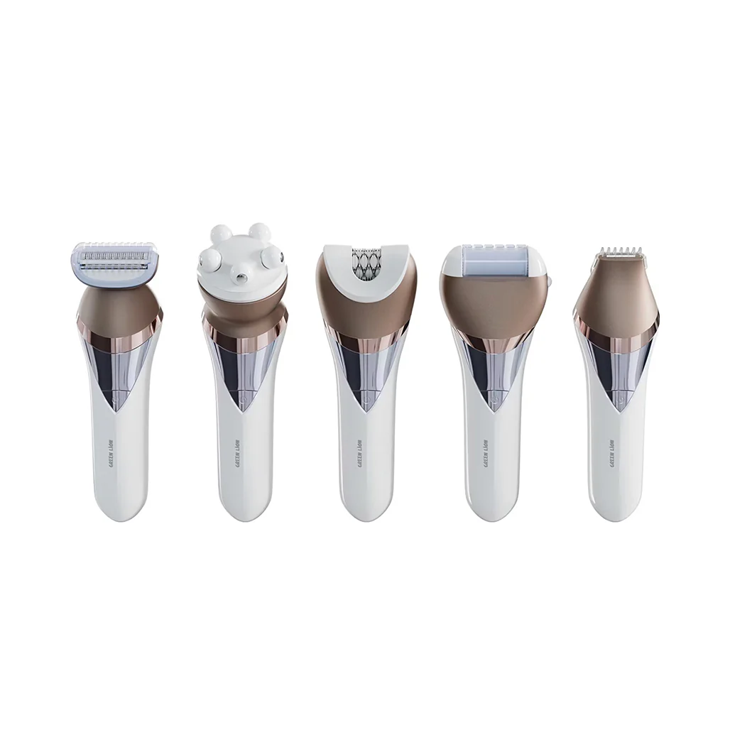 Green Lion 5 in 1 Cordless Epilator Kit - White - Image 2