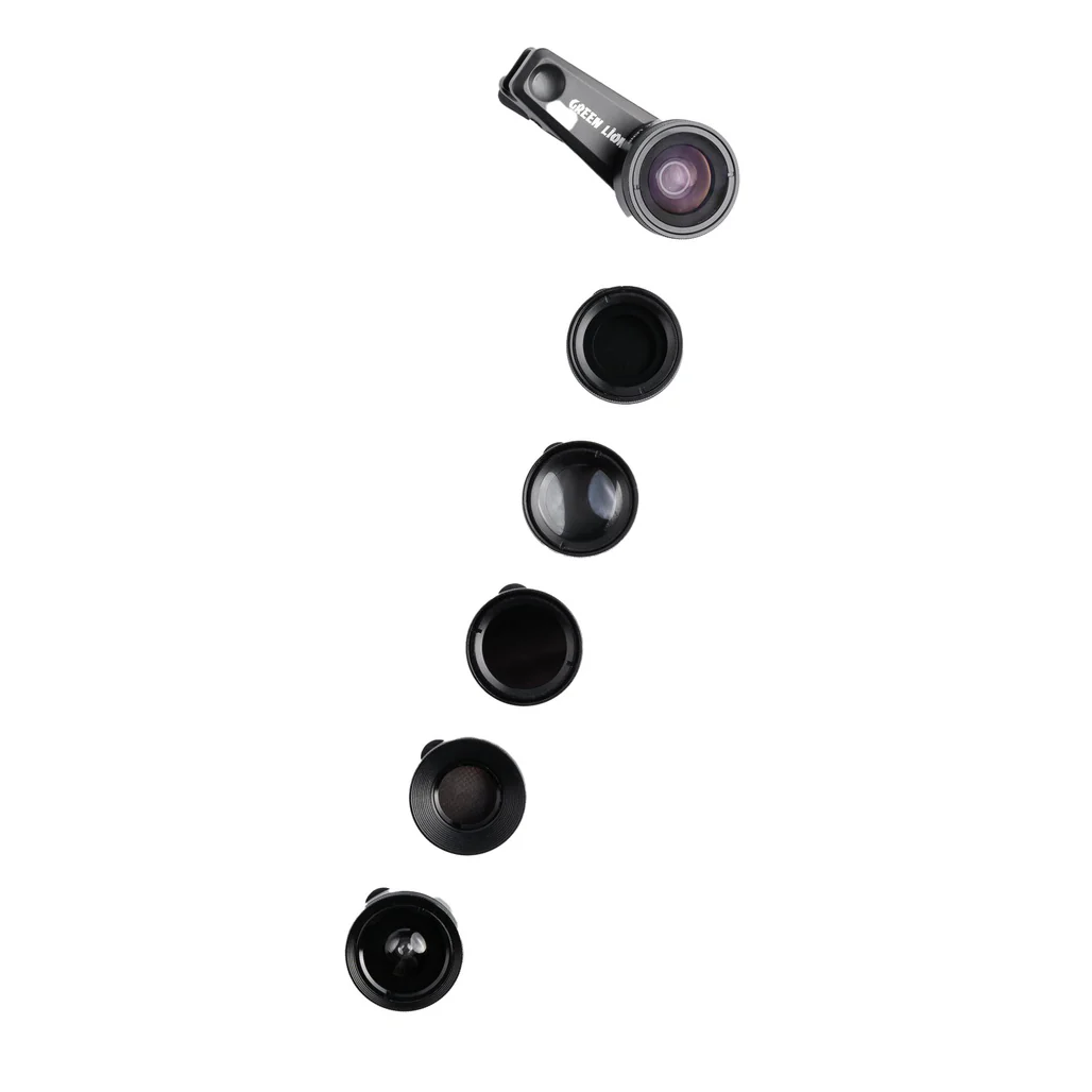 Green Lion 6 in 1 Professional Lens Kit, 25x Macro, 250 Degrees Fisheye - Black | GN6N1PROLKTBK - Image 2