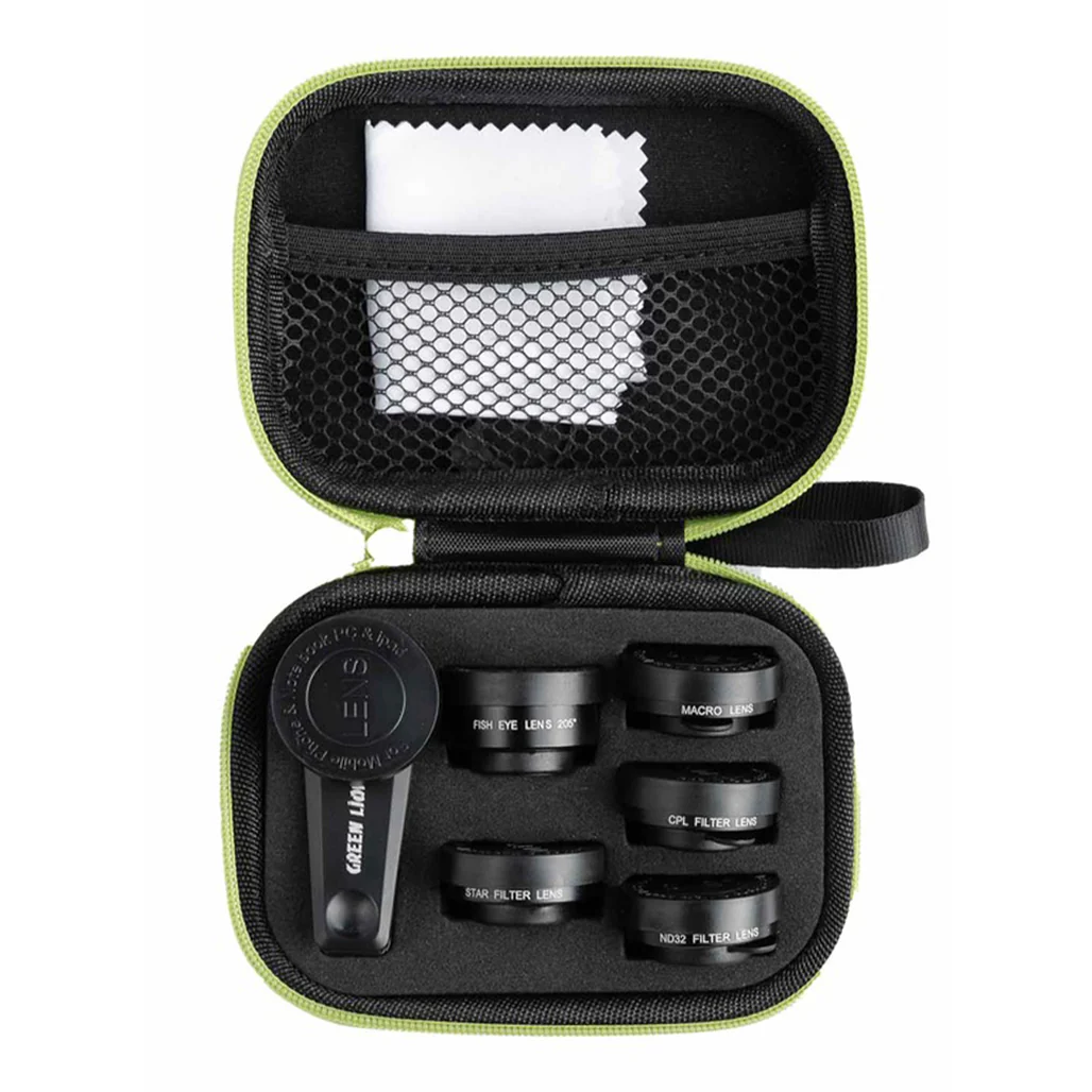 Green Lion 6 in 1 Professional Lens Kit, 25x Macro, 250 Degrees Fisheye - Black | GN6N1PROLKTBK - Image 3