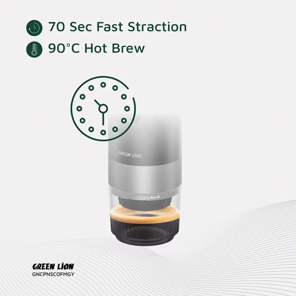 Green Lion Campinas Portable Espresso Machine – 150mL - Gray - Image 6
