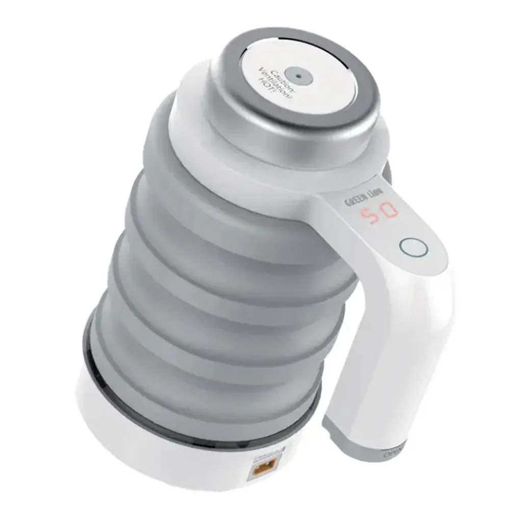 Green Lion Car Folding Electric Kettle – Compact, Travel-Friendly, and Durable - White - Image 3