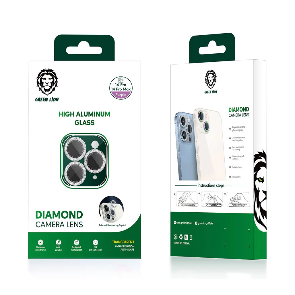 Green Lion Diamond Camera Lens for iPhone 14 Pro & Pro Max | HD Anti-Reflection, Waterproof & Scratch-Resistant - Image 3