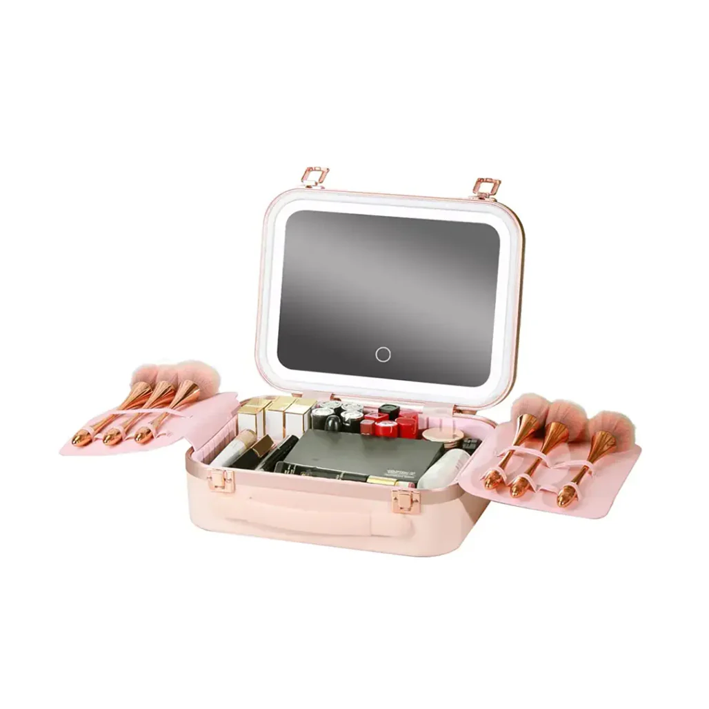 Green Lion Fest Makeup Bag – Portable LED Cosmetic Storage with Touch Control