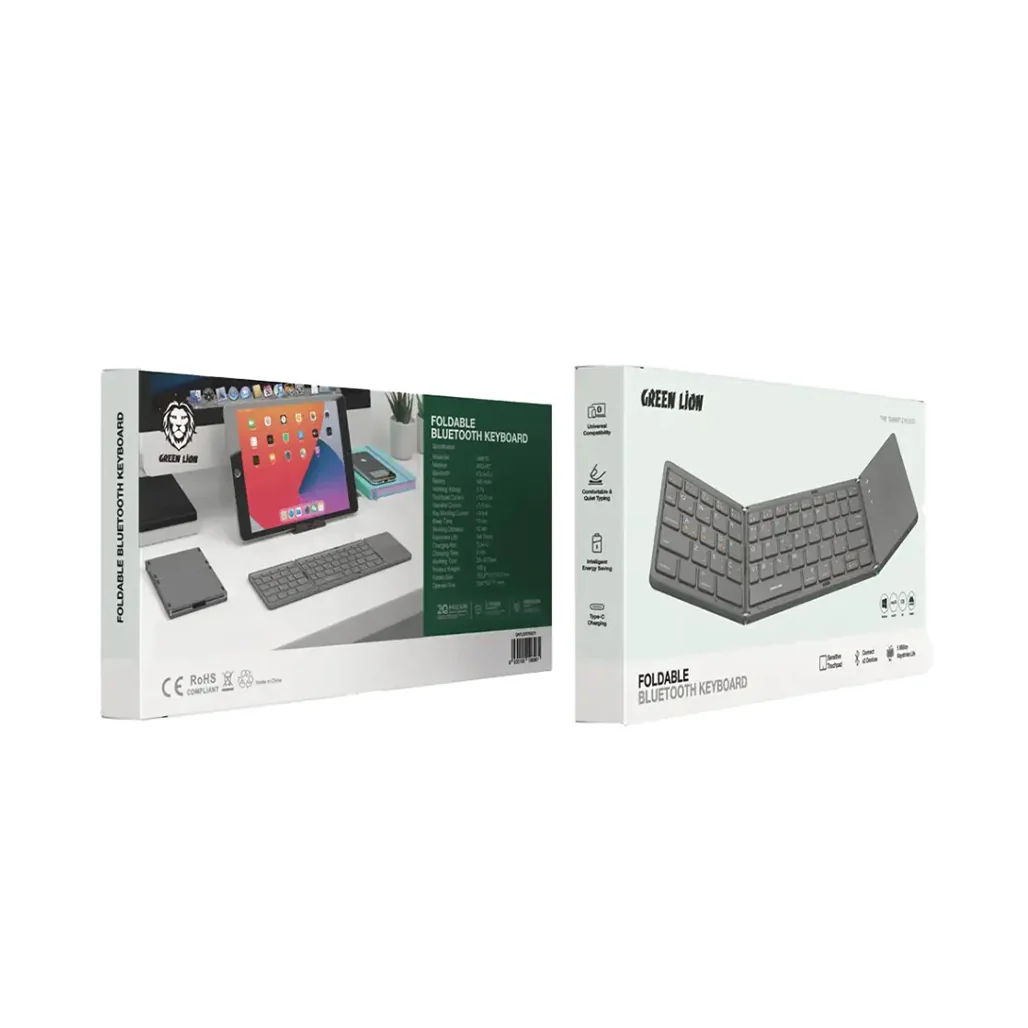 Green Lion Foldable Bluetooth Keyboard – Gray - Image 2