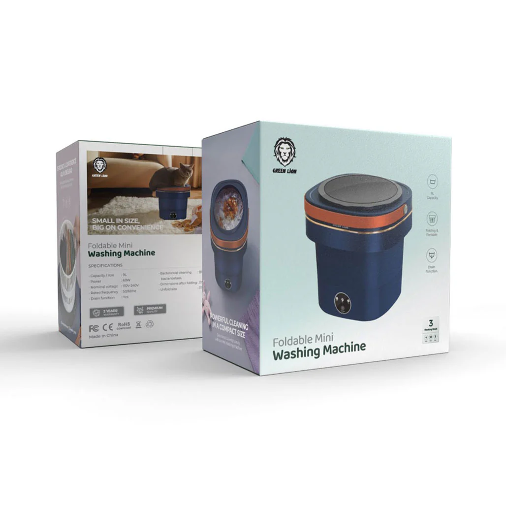 Green Lion Foldable Mini Washing Machine 9L 60W - Blue - Image 4