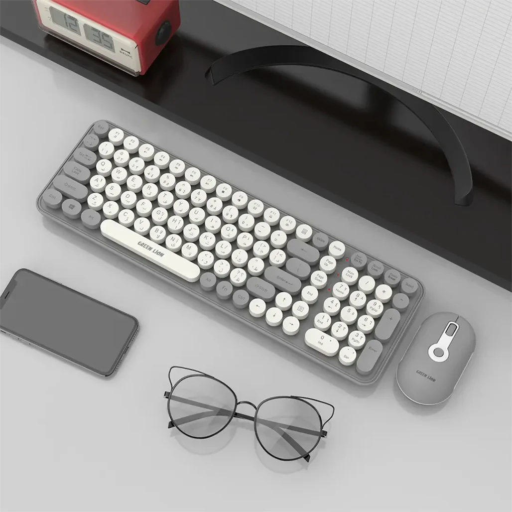 Green Lion GKM-300 Wireless Keyboard and Mouse Combo – Grey - Image 3