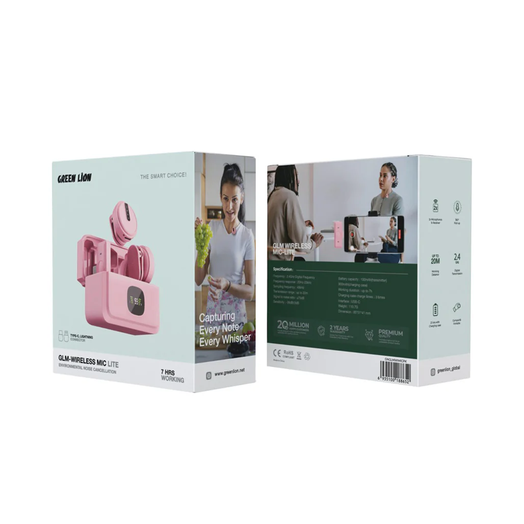 Green Lion GLM-Wireless Mic Lite - Pink - Image 2