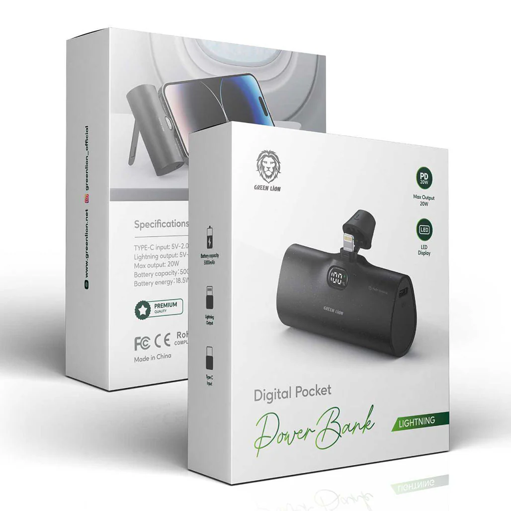 Green Lion GNDPPB5KLTGBK Digital Pocket Powerbank