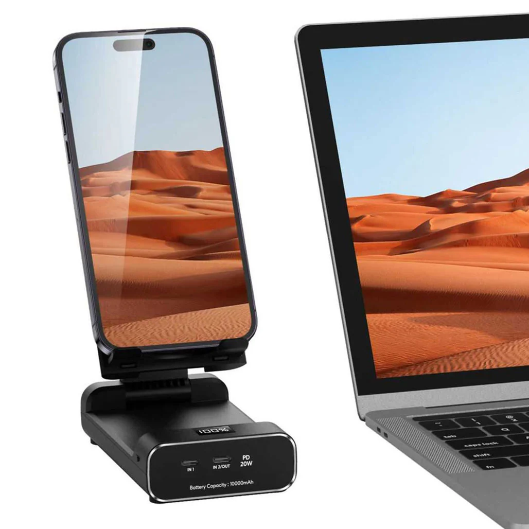 Green Lion GNFLDPBSTBK Powerbank And Foldable Mobile Stand 10000mAh - Image 5