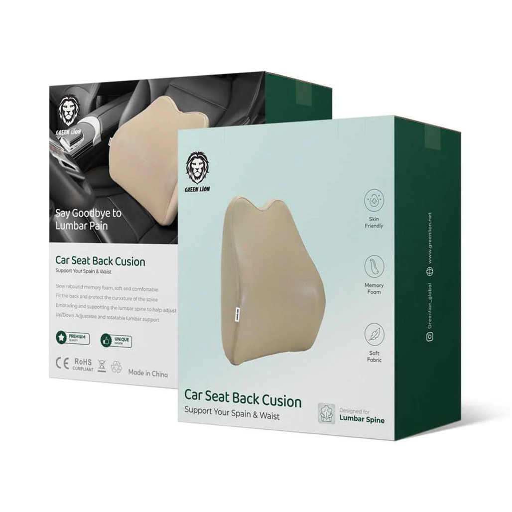 Green Lion GNSETCUSNLBR Car Seat Back Cushion - Light Brown - Image 3