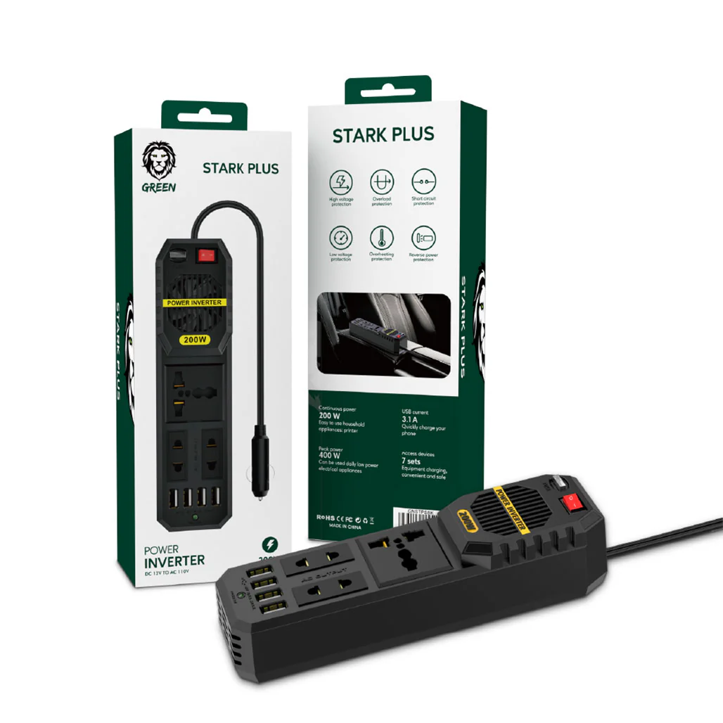Green Lion GNSTPSBK Stark Plus Power Inverter 200W - Image 3