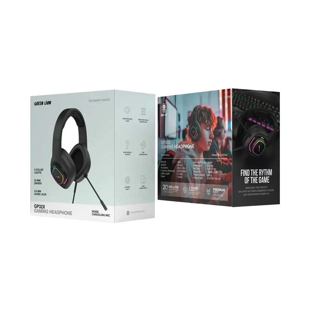 Green Lion GP32X Gaming Headphones - Image 2