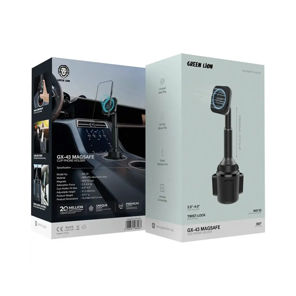 Green Lion GX-43 MagSafe Cup Phone Holder - Black - Image 3