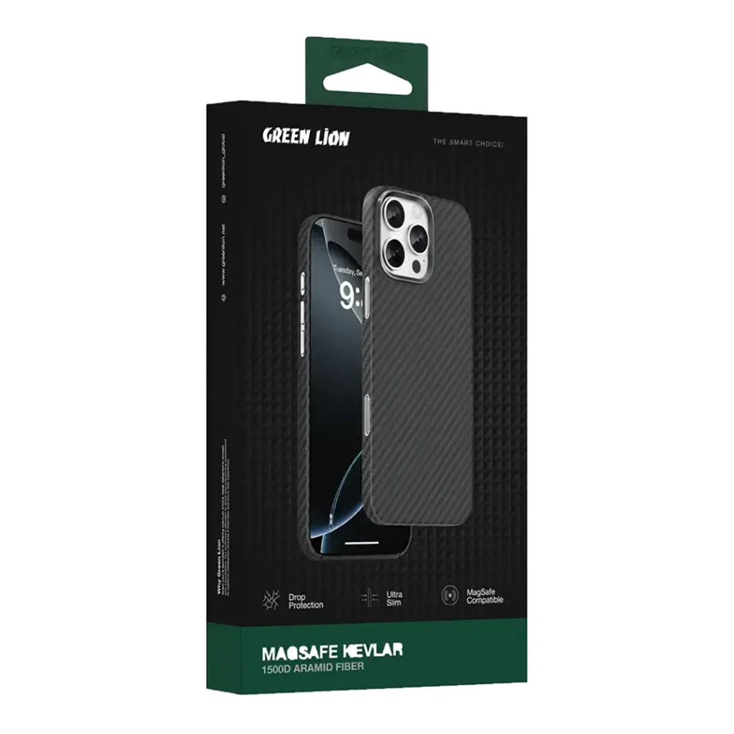 Green Lion Kevlar MagSafe Case for iPhone 16 Pro – Slim, Durable & Scratch-Resistant Cover - Image 4
