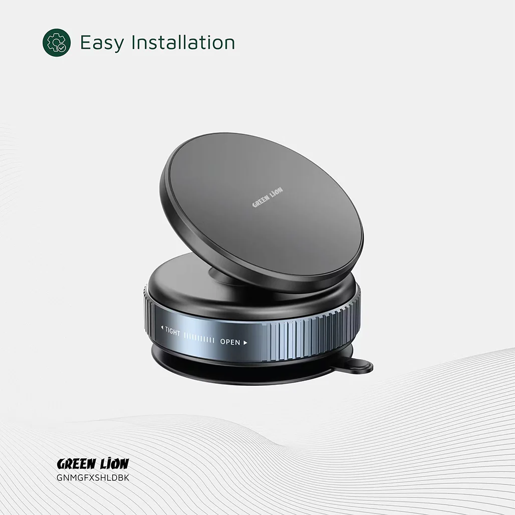 Green Lion Magno Flex Magnetic Phone Holder – 10 N52 Magnets, Strong Vacuum Suction, 360° Rotating Mount – Car & Home Use, MagSafe Compatible – Black - Image 7