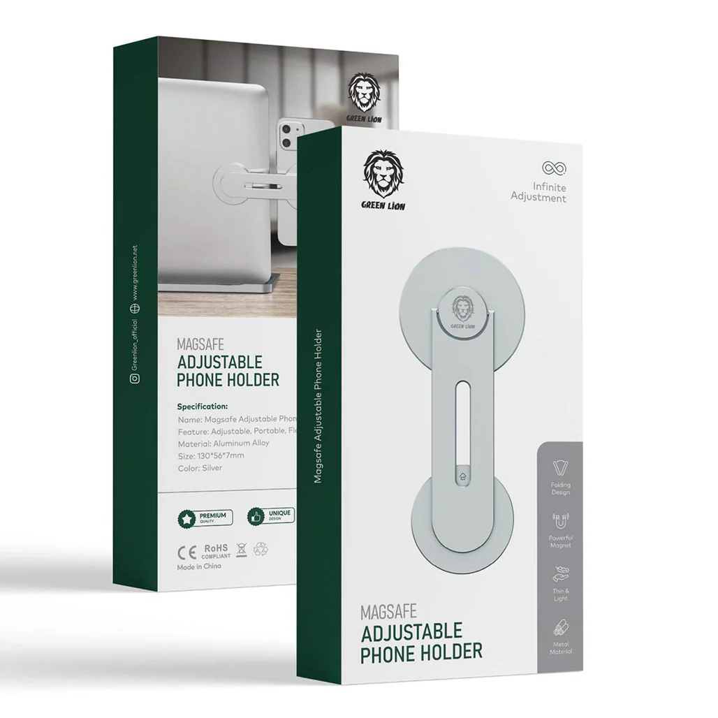 Green Lion Magsafe Adjustable Phone Holder - Silver - Image 2