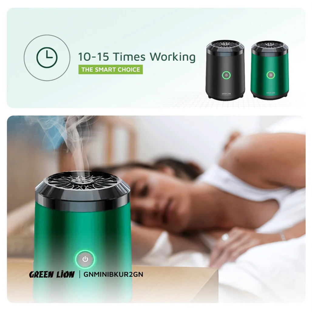 Green Lion Mini Bakhour 2 Incense Burner – Compact, Portable, 2000mAh Battery - Image 6