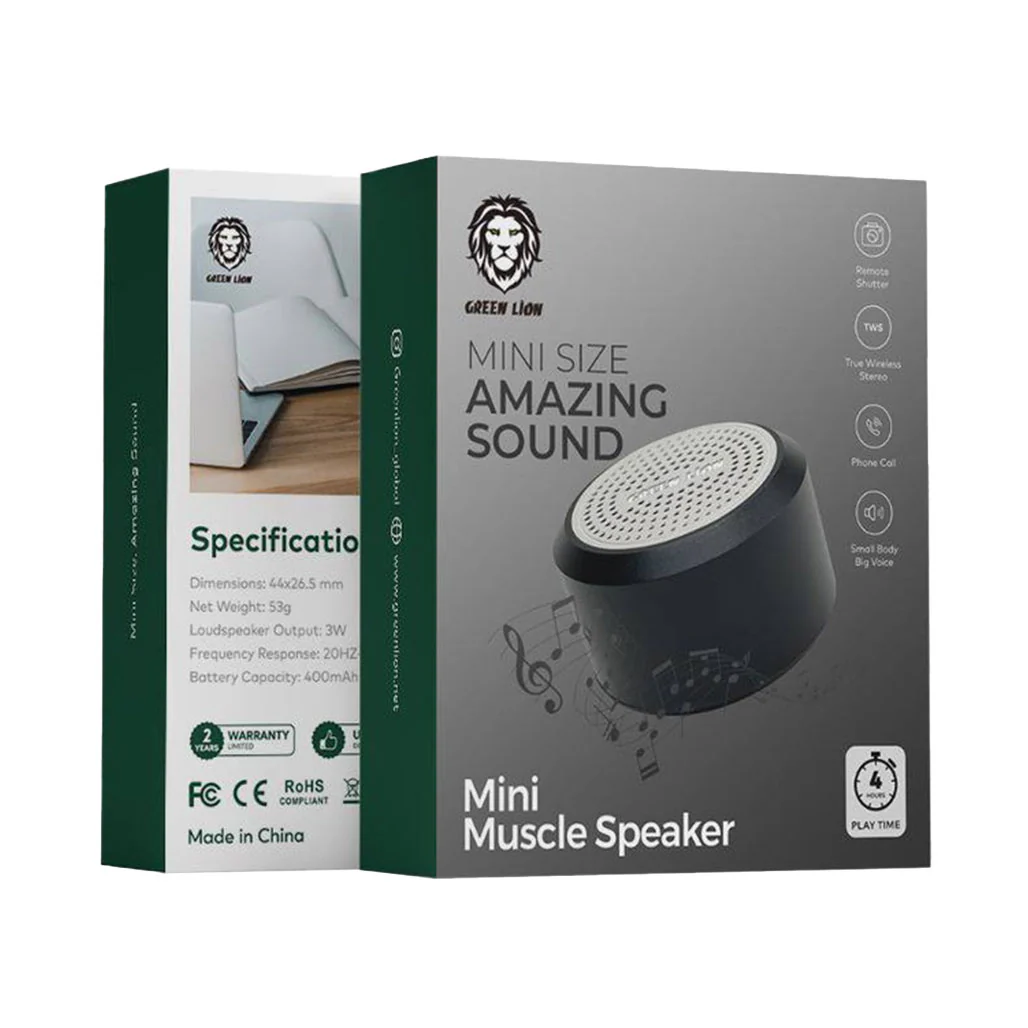 Green Lion Mini Muscle Speaker - Black - GNMINIMSLSPBK - Image 2