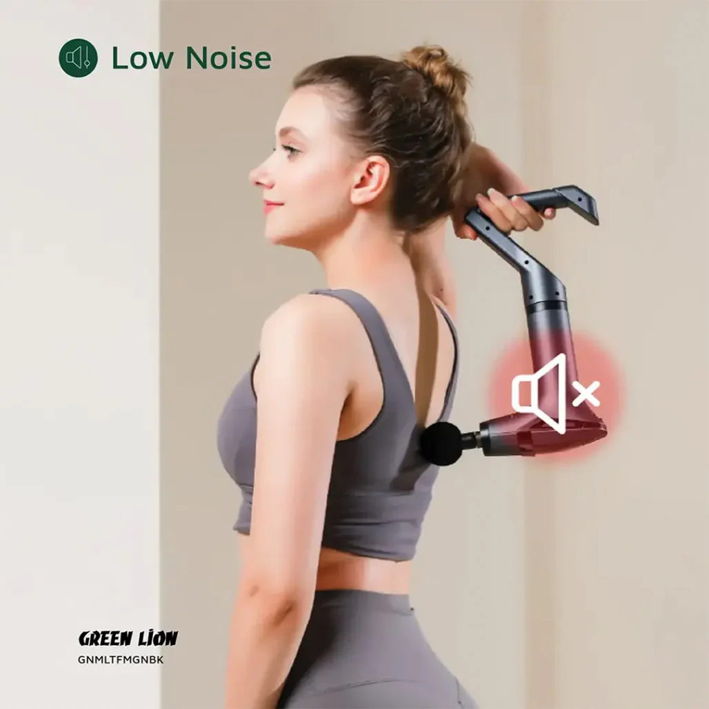 Green Lion Multifunctional Massage Gun GMG-05 - Black - Image 7
