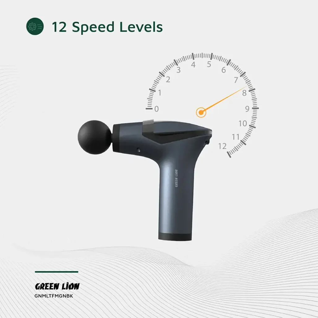 Green Lion Multifunctional Massage Gun GMG-05 - Black - Image 9