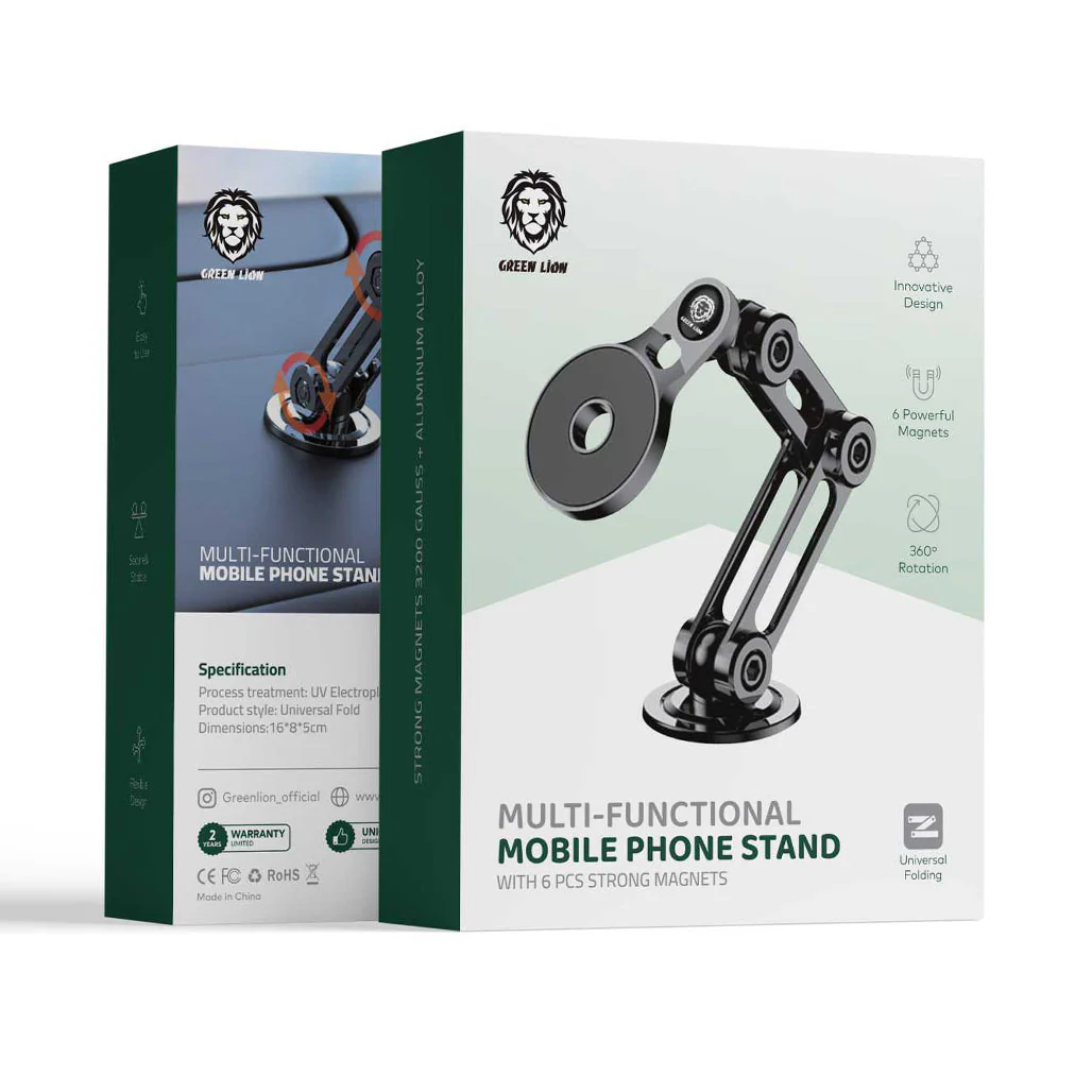 Green Lion Multifunctional Mobile Phone Stand - Black - GNMULMHLDBK - Image 2