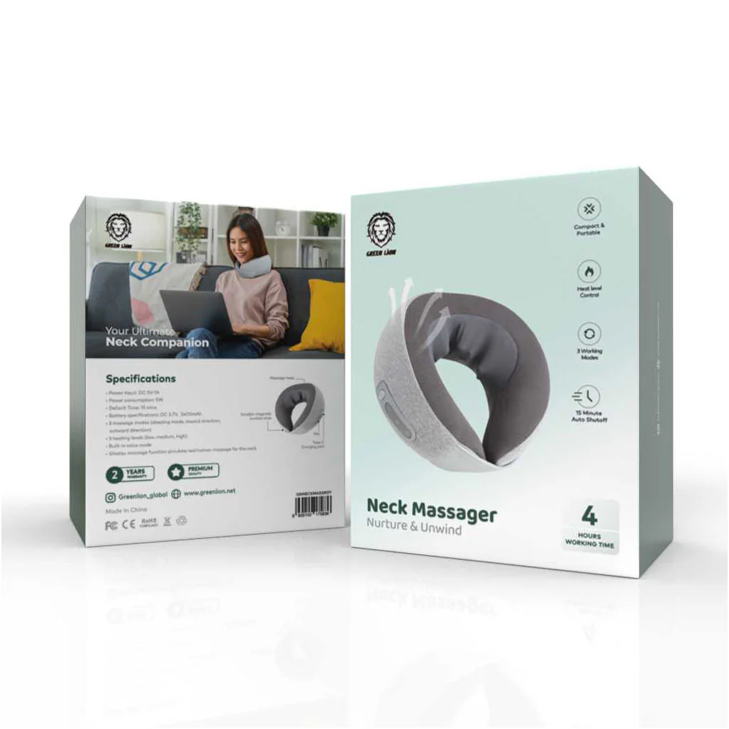 Green Lion Neck Massager 5W - Grey - GNNECKMASSRGY - Image 2