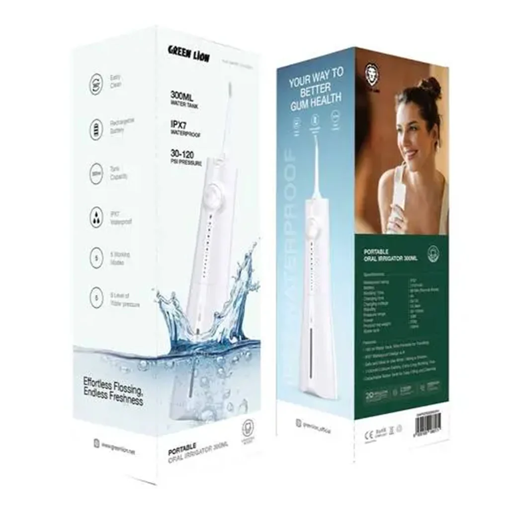 Green Lion Portable Oral Irrigator 300ML – IPX7 Waterproof, 10W Power, 15-Day Standby, Perfect for Travel - Image 8